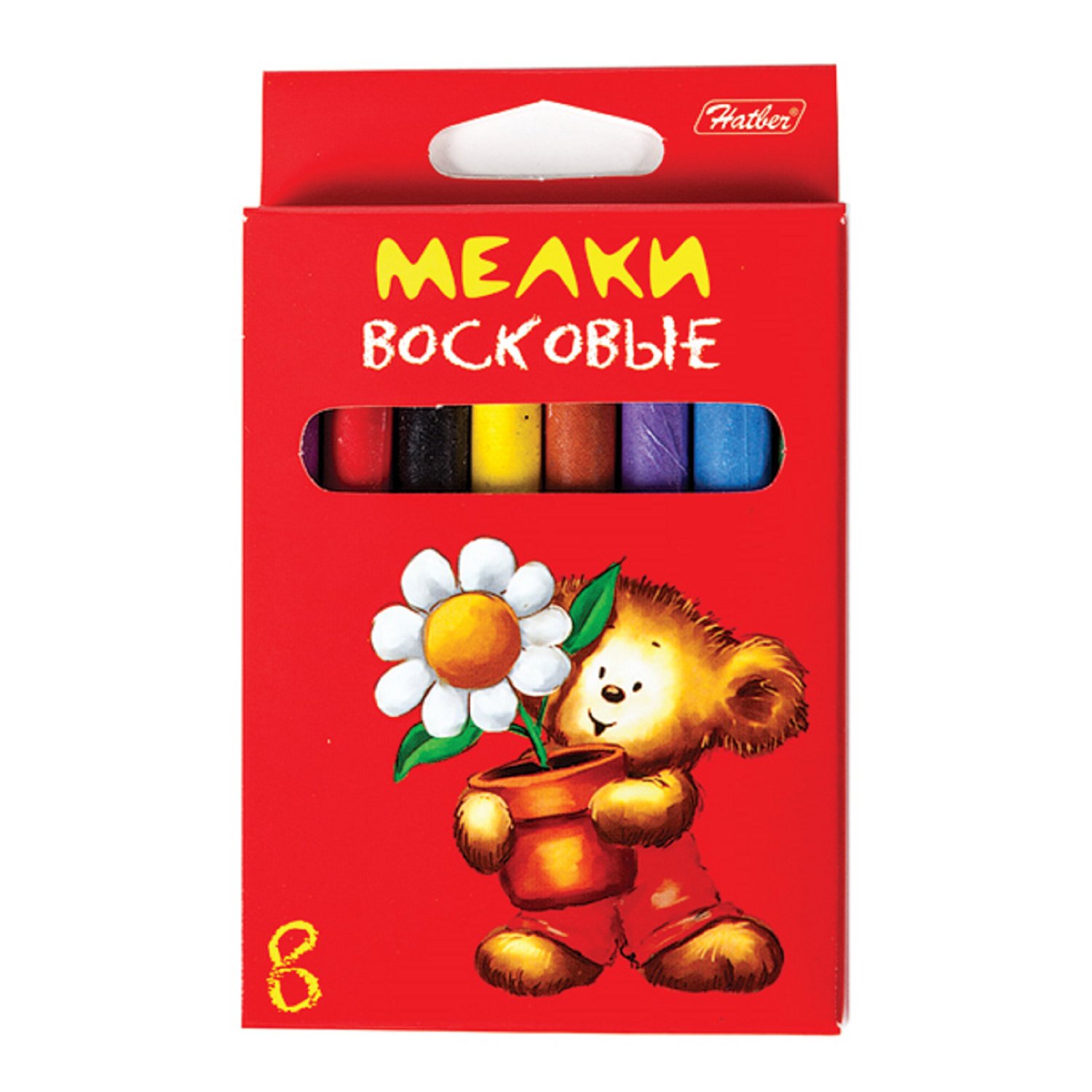 

Мелки восковые Hatber Мишки 8 шт
