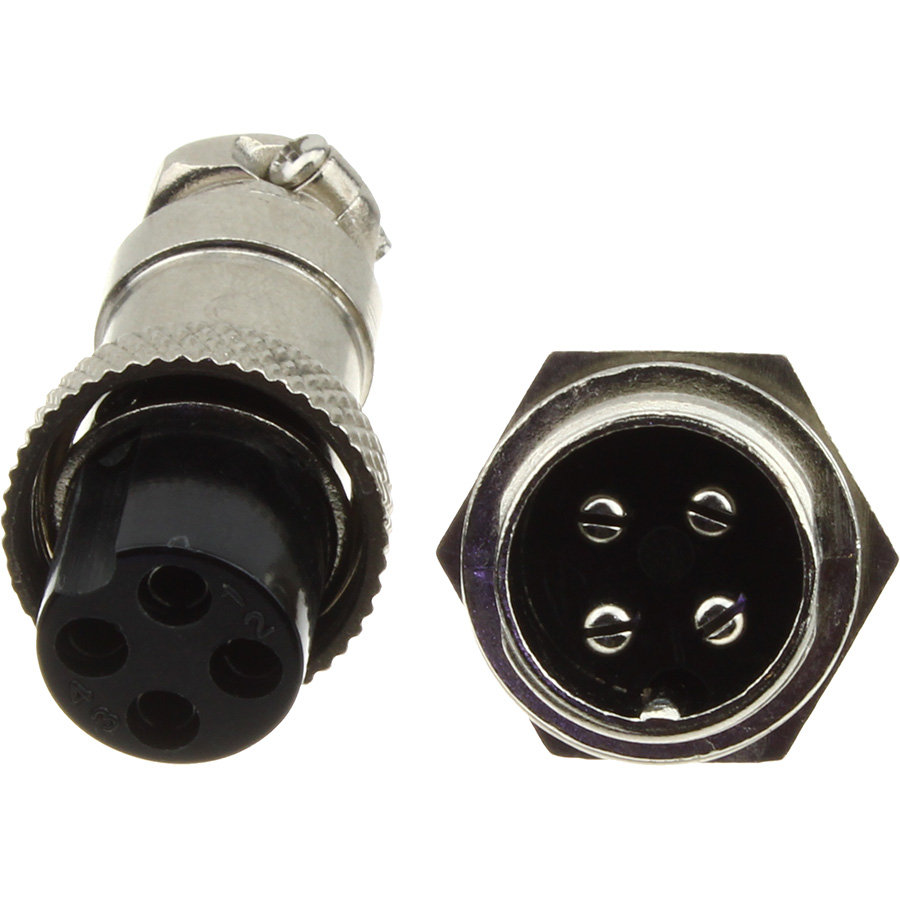 

Разъем GX16 4PIN металл, комплект мама папа