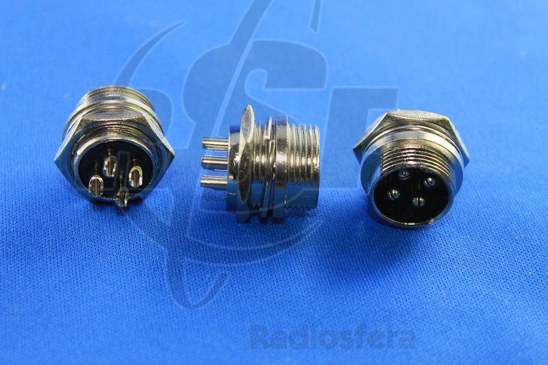 

Разъем GX MIC 4PIN металл в корпус