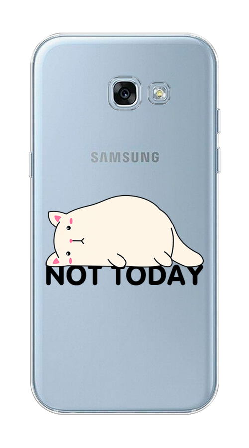 

Чехол на Samsung Galaxy A3 2017 "Cat not today", Белый;розовый;черный, 20350-1