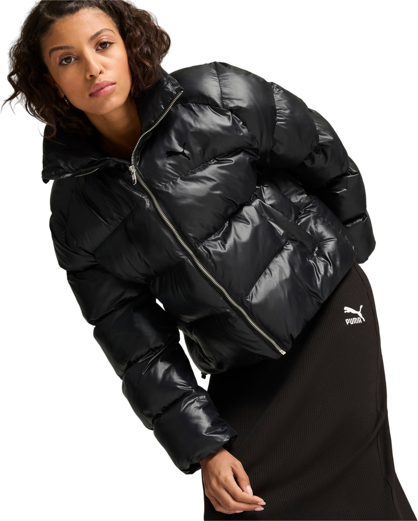 

Куртка женская PUMA Shiny Puffer Jacket черная M, Черный, Shiny Puffer Jacket