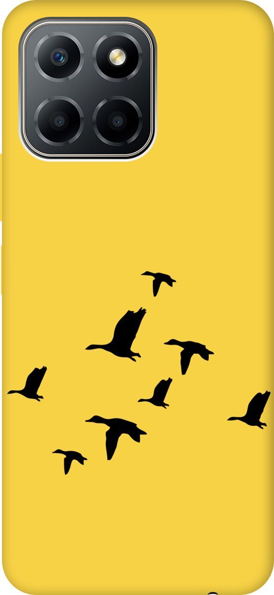 

Чехол на Honor X6/X8 5G с принтом "Flock of Ducks" желтый, Желтый;черный, 158201