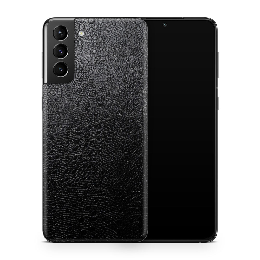 

Кожаная Наклейка Ostrich Для Samsung Galaxy S22 Plus, Черный