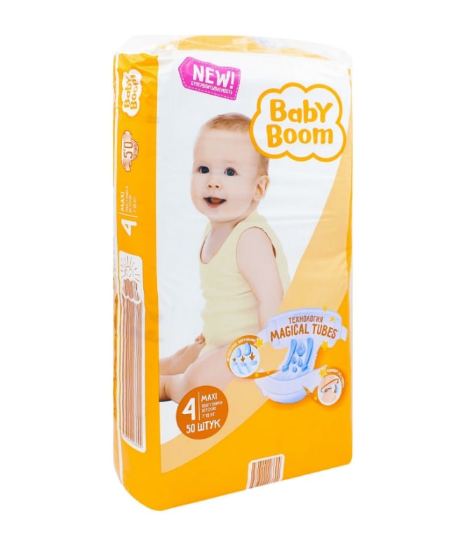 Купить Подгузники Baby Boom Maxi 4 7-18 кг 50 шт,