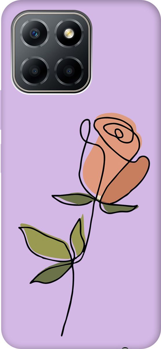 

Чехол на Honor X6/X8 5G с принтом "Rose" сиреневый, Фиолетовый;зеленый, 158201