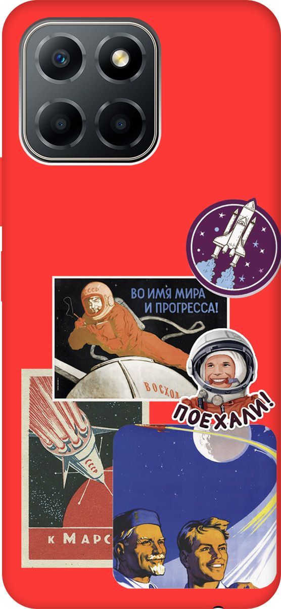 

Чехол на Honor X6/X8 5G с принтом "Yuri Gagarin Stickers" красный, Белый;красный, 158201