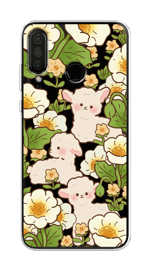 

Чехол на Huawei P30 Lite, Honor 20S/20 Lite 2020 "Овечки в цветах", Зеленый;бежевый, 611250-1