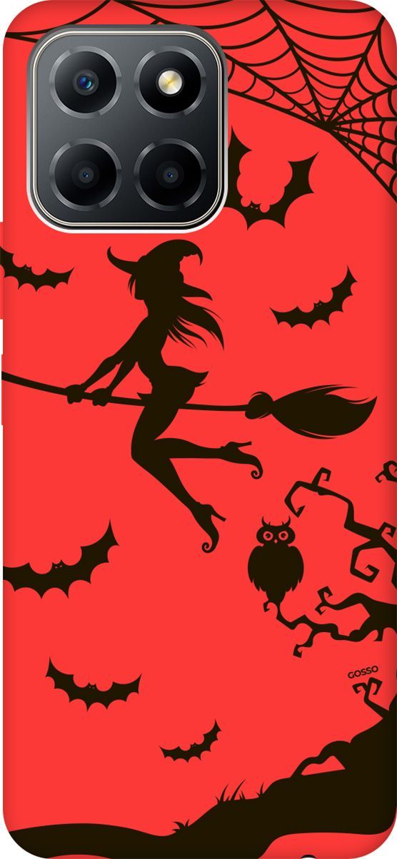 

Чехол на Honor X6/X8 5G с принтом "Witch on a Broomstick" красный, Красный;черный, 158199