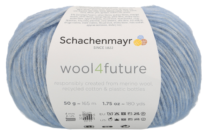 

Пряжа Schachenmayr 9807594 wool4future (00052, sky), Голубой, wool4future