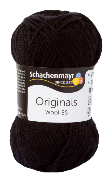 

Пряжа Schachenmayr 9807565 Wool 85 Originals (00299, schwarz), Черный, Wool 85