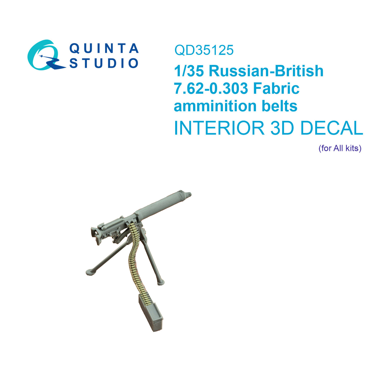 

3D декаль Quinta Studio Матерчатые патронные ленты под русский 7,62 QD35125, Цветной