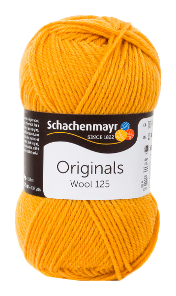 

Пряжа Schachenmayr 9807568 Wool 125 Originals (00121, maracuja), Желтый, Wool 125