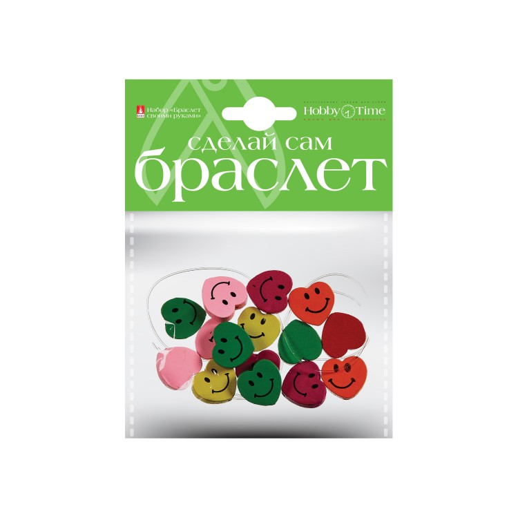 фото Набор №3."браслет своими руками". декоративные элементы из дерева, шнурок ( 4 вида ) hobby time