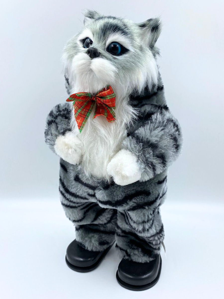 Интерактивная игрушка Nano Shot танцующий и поющий кот серый, 27 см интерактивный танцующий и поющий кактус nano shot снеговик новогодний