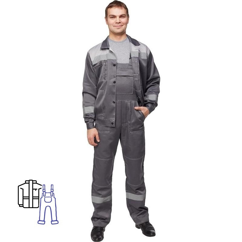 

Костюм рабочий NoBrand 816287 серый 60-62, 170-176
