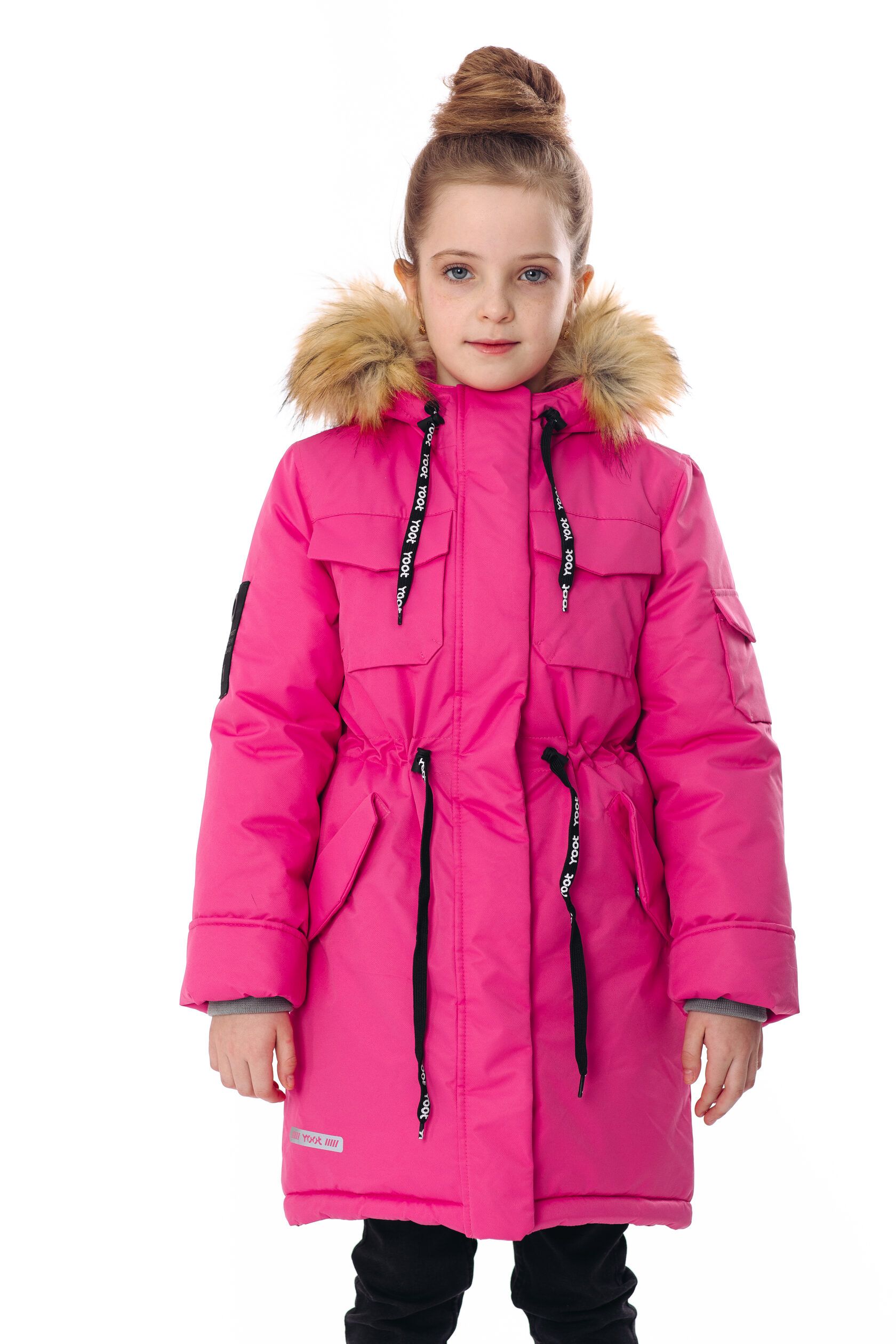 Пальто детское Yoot 2211, розовый, 116