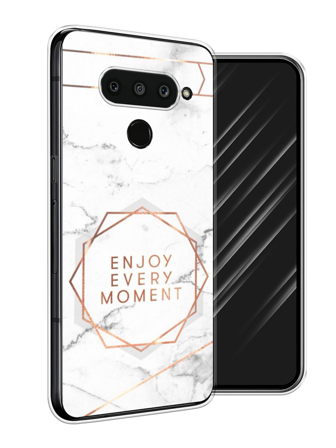 

Чехол Awog на LG V50 ThinQ "Enjoy every moment мрамор", Белый;розовый;серый, 83850-7