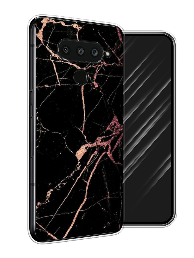

Чехол Awog на LG V50 ThinQ "Мрамор розовое золото", Черный;розовый, 83850-3