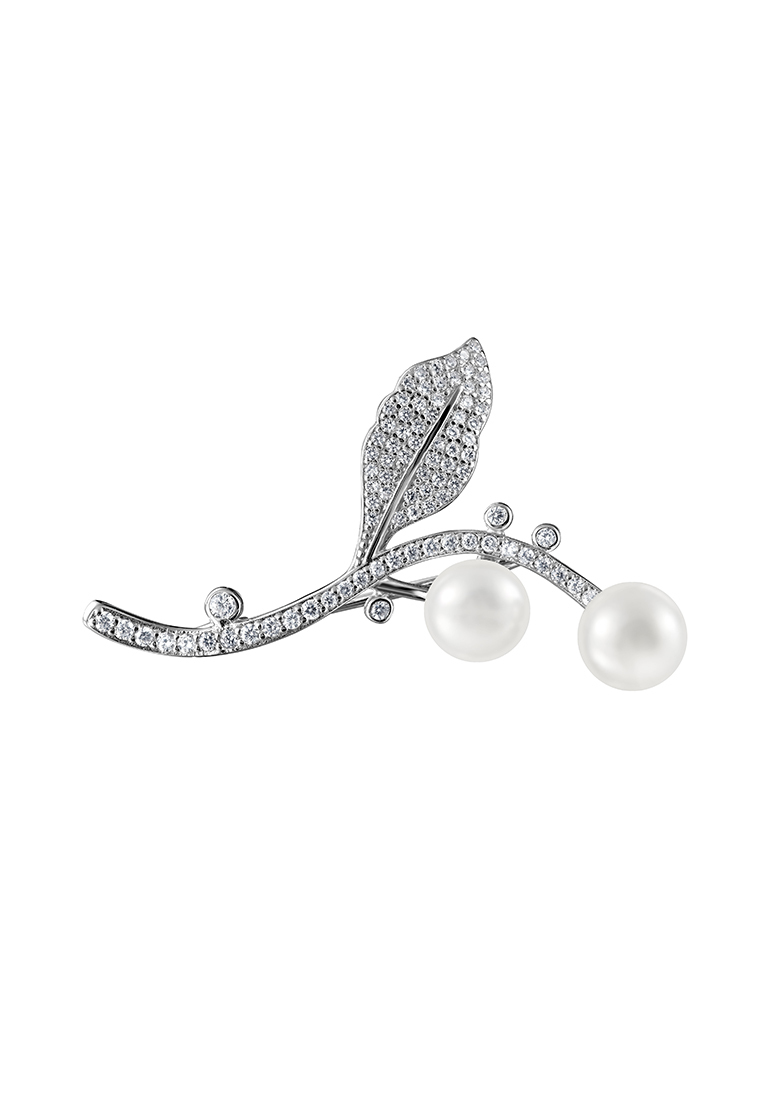 

Брошь из серебра Kari Jewelry БР-27, жемчуг\фианит, БР-27