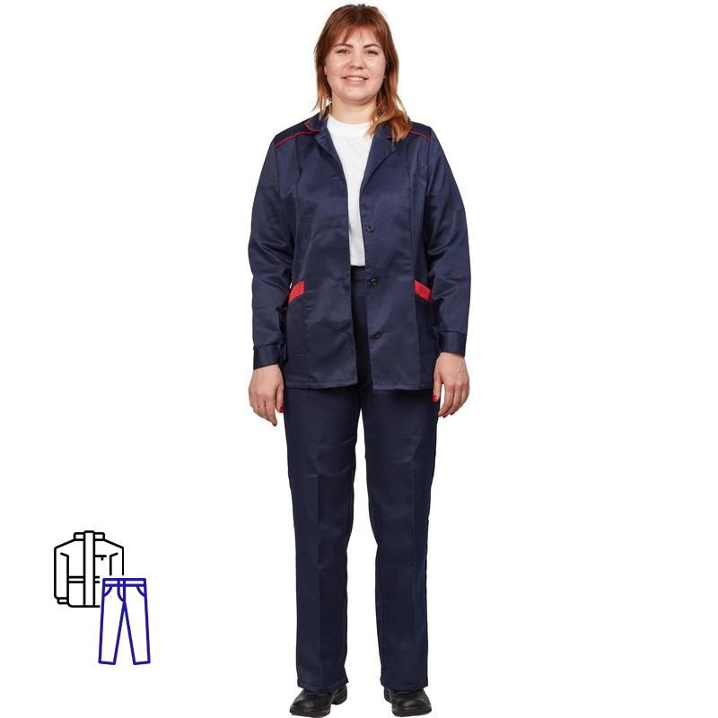Костюм рабочий женские NoBrand Золушка/л12-КБР синие/красные 60-62, 170-176