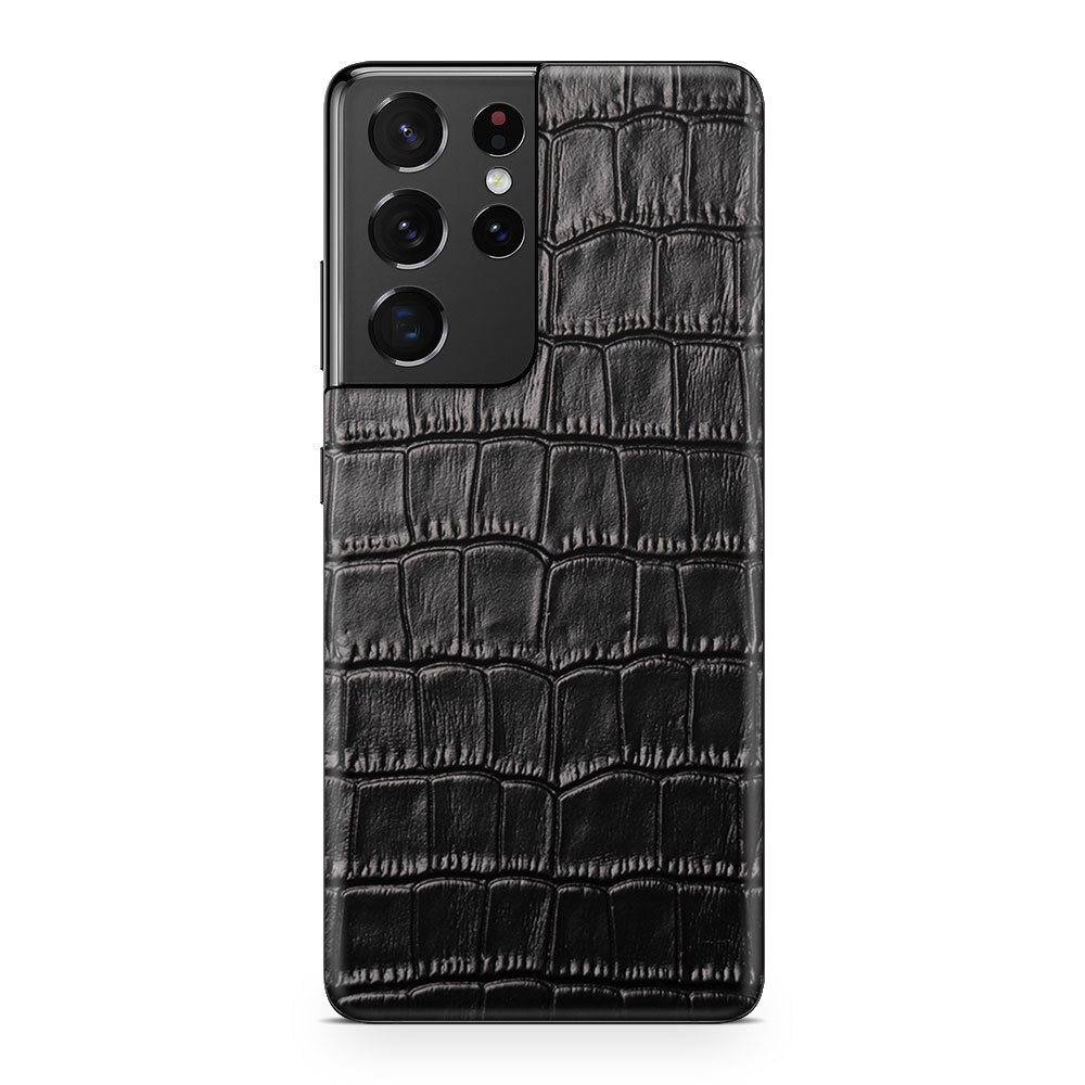 

Кожаная Наклейка Croco Для Samsung Galaxy S21 Ultra, Черный