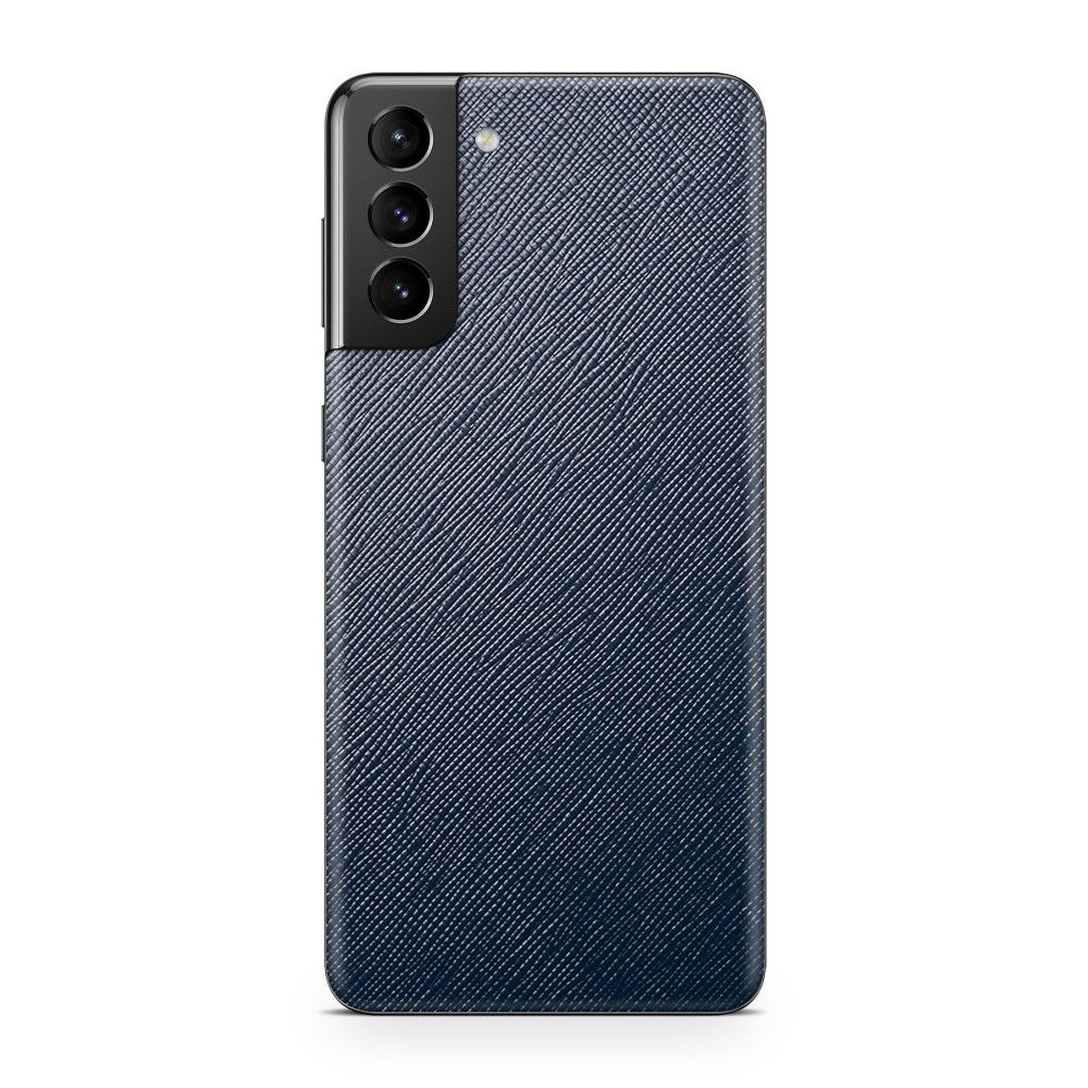 

Наклейка Glueskin с натуральной кожей Saffiano для Samsung Galaxy S21, Синий