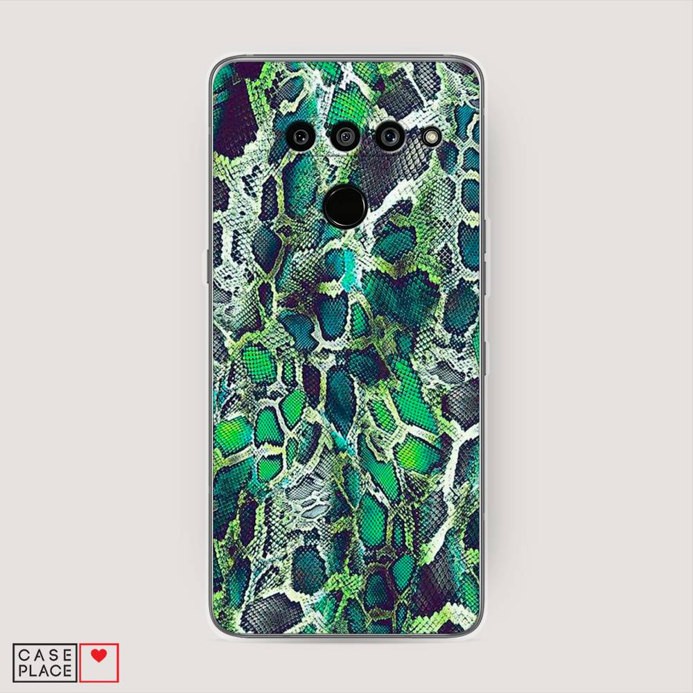 фото Чехол awog "зеленая кожа змеи" для lg v50 thinq