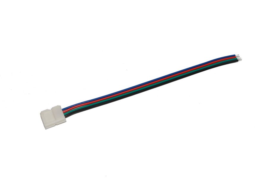 Светодиодный коннектор питания для лент RGB-10мм-15см  односторонний SS