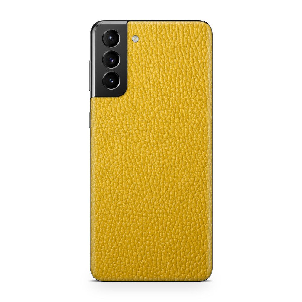 

Наклейка Glueskin с натуральной кожей CLASSIC для Samsung Galaxy S21, Желтый