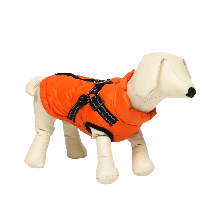 фото Куртка для собак, со шлейкой, размер 12, коралловая nobrand