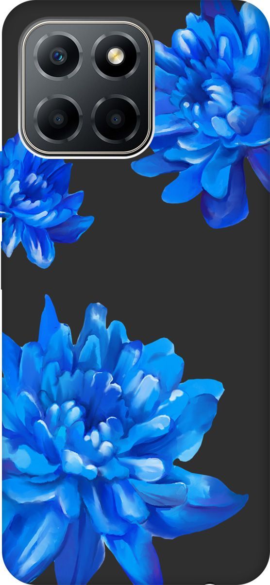 

Чехол на Honor X6/X8 5G с 3D принтом "Amazing Asters" черный, Черный;голубой, 158182