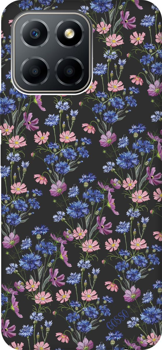 

Чехол на Honor X6/X8 5G с 3D принтом "Lovely Cornflowers" черный, Черный;голубой, 158182