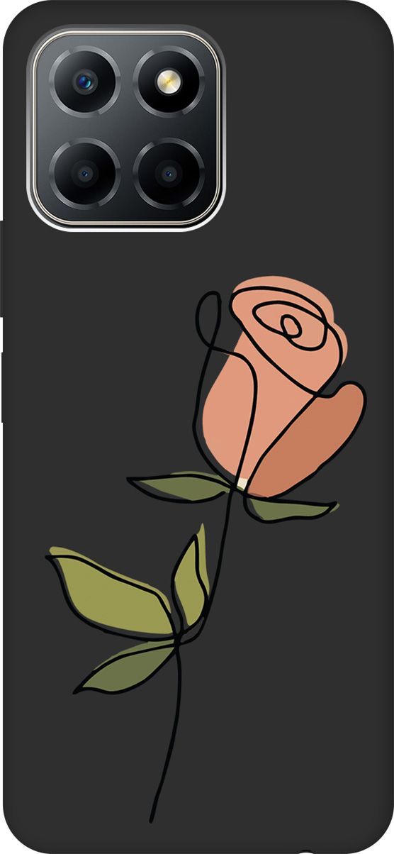 

Матовый Soft Touch Чехол на Honor X6/X8 5G с 3D принтом "Rose" черный, Черный;зеленый, 158181
