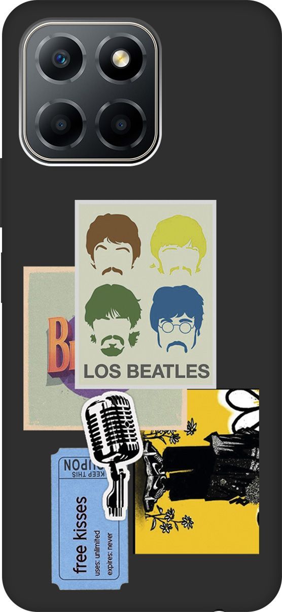 

Чехол на Honor X6/X8 5G с 3D принтом "Beatles Stickers" черный, Черный;белый, 158181