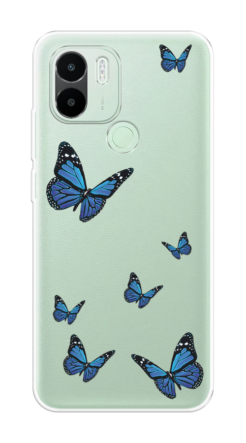 

Чехол на Xiaomi Redmi A1+/Redmi A2+/Poco C51/C50 "Blue butterflies", Синий;черный, 319350-1