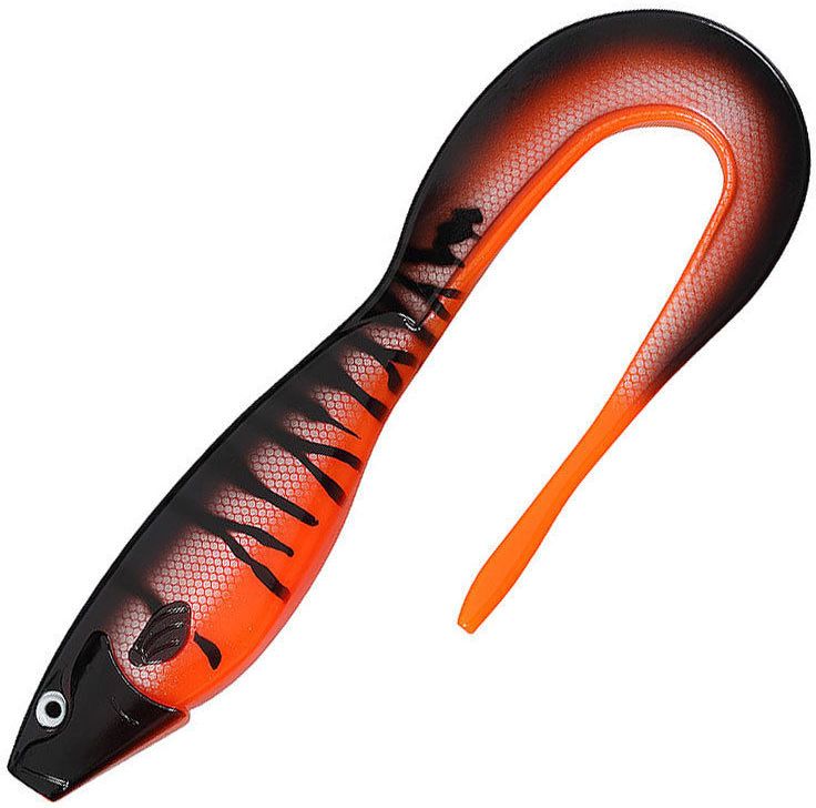 

Мягкие приманки Frapp TRICKY TAIL Painted Colors 8.0" # 112 (1шт), Черный;оранжевый;красный, TRICKY TAIL