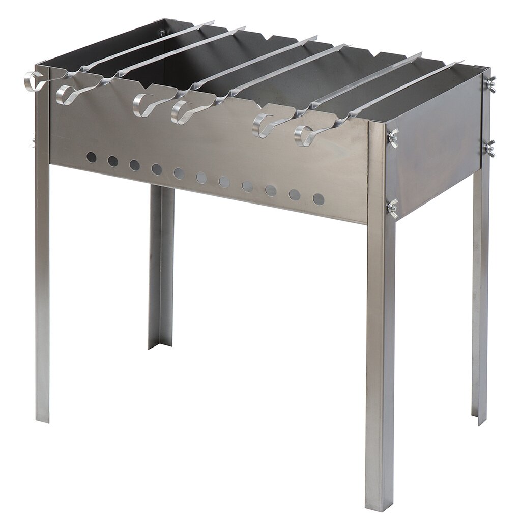 Мангал 500х300х500 мм, 1.2 мм, разборный, 6 шампуров 450х10х1 мм
