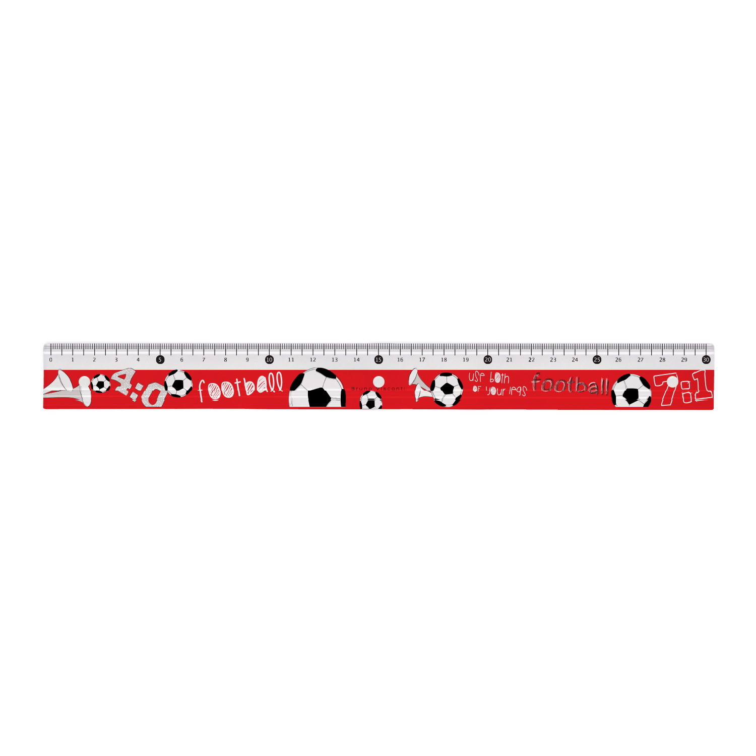 

Линейка пластиковая BrunoVisconti HappyGraphix Футбол Чемпионы Англия 45-0014/02 30см, Разноцветный, 45-0016/02