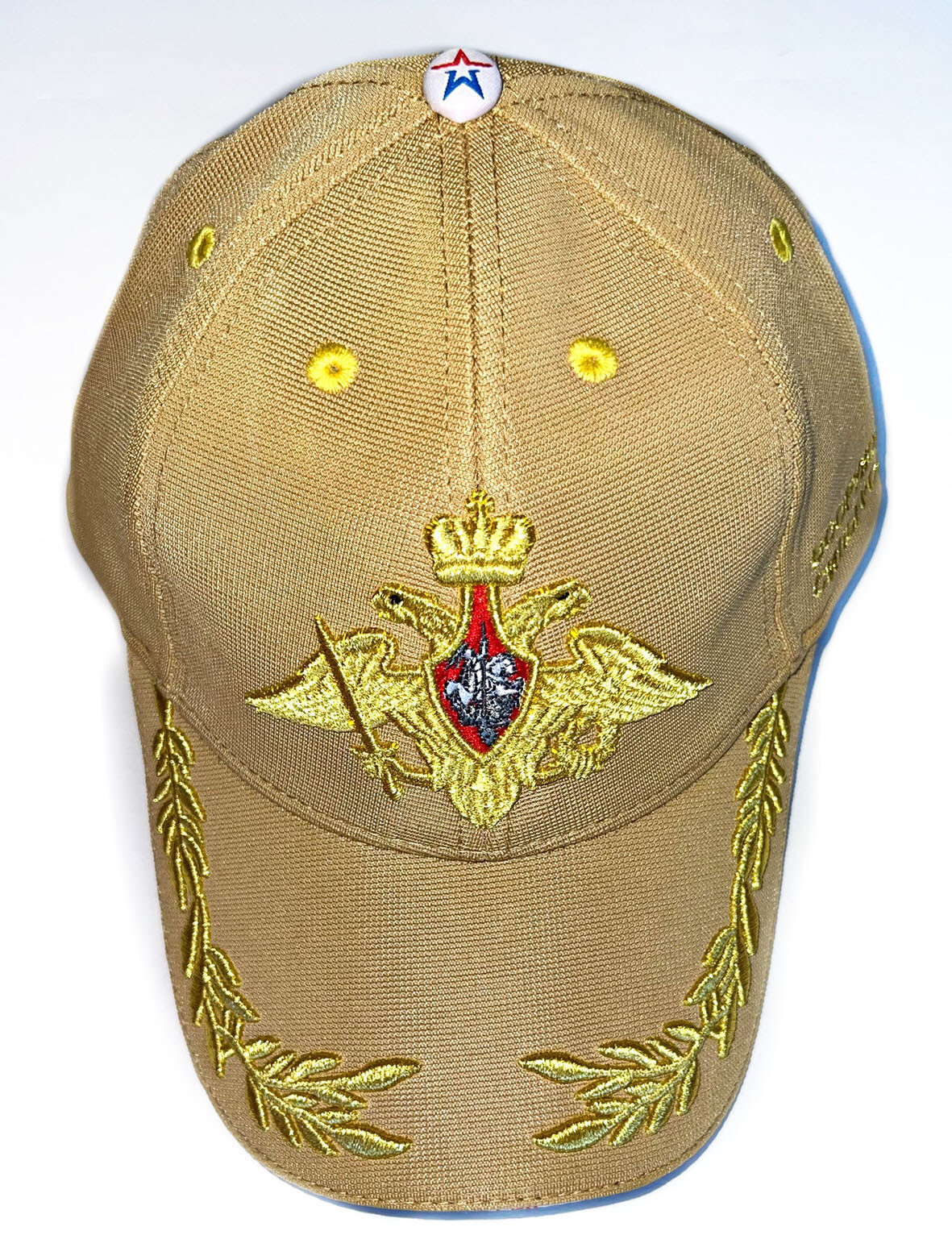 Бейсболка унисекс Лига Звезд герб Российской Армии бежевая, р. 56-62