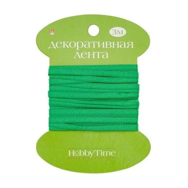 

Лента декоративная атласная, ширина 3 ММ., ДЛИНА 3 М., ЗЕЛЕНАЯ, Зеленый, 2-613/03