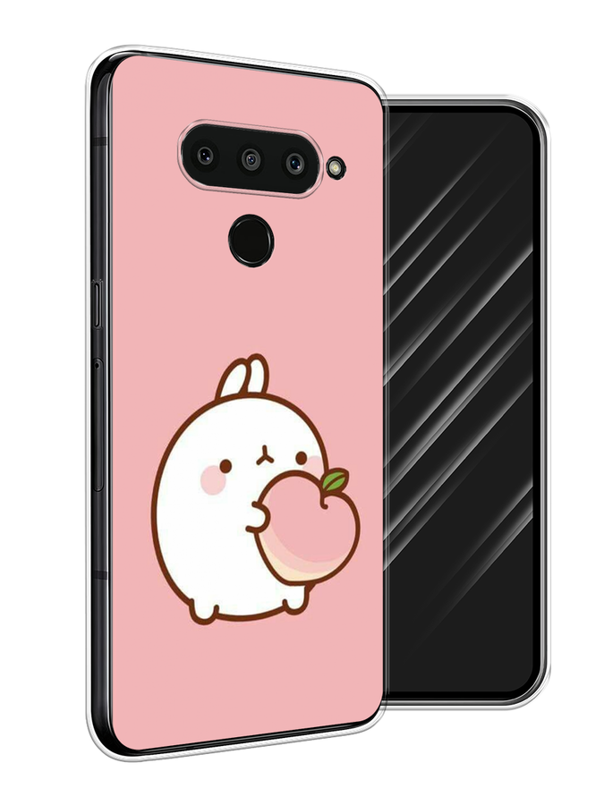 

Чехол Awog на LG V50 ThinQ "Кролик с персиком", Розовый;бежевый, 83850-1