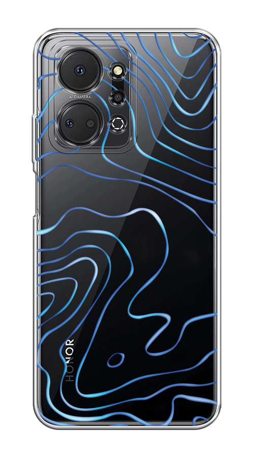 

Чехол на Honor X7A/X7A Plus "Blue lines", Прозрачный;синий, 6120650-1