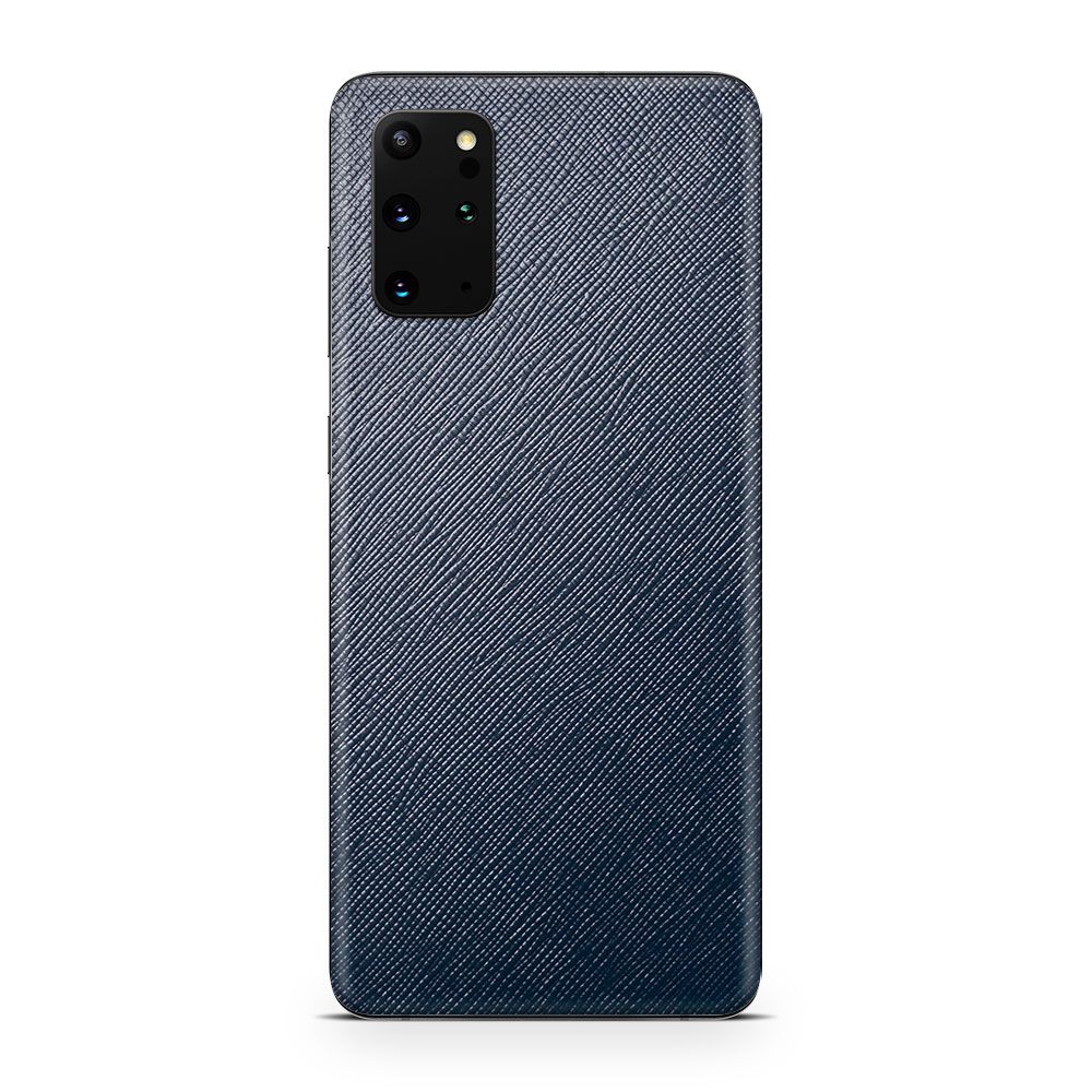 

Наклейка Glueskin с натуральной кожей Saffiano для Samsung Galaxy S20 Plus, Синий