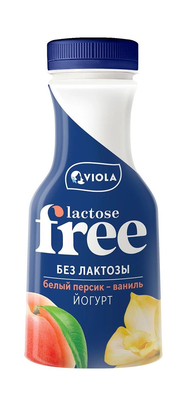 Йогурт питьевой Viola Free белый персик-ваниль 1,3% 270 г