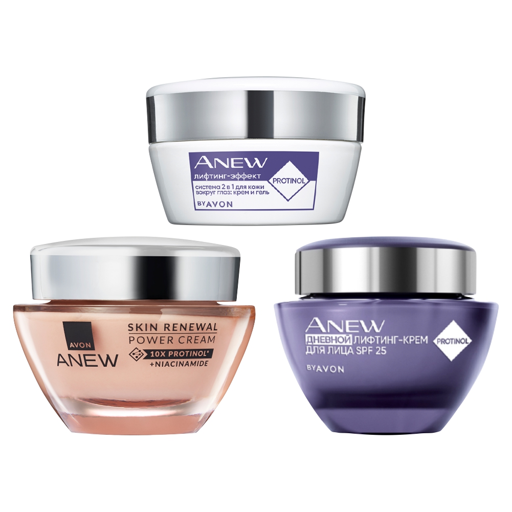 

Набор для лица Avon Крем для глаз 20 мл Крем дневной 50 мл Обновляющий крем 50 мл