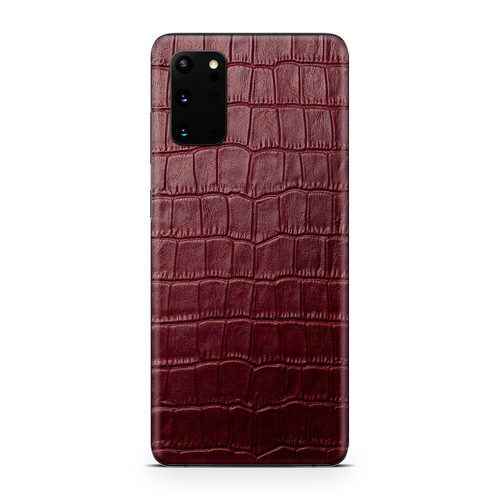 

Наклейка Glueskin из натуральной кожи Croco для Samsung Galaxy S20, Бордовый