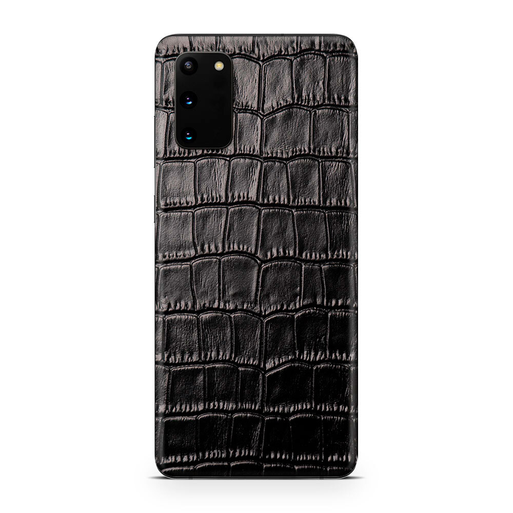 

Наклейка Glueskin из натуральной кожи Croco для Samsung Galaxy S20, Черный