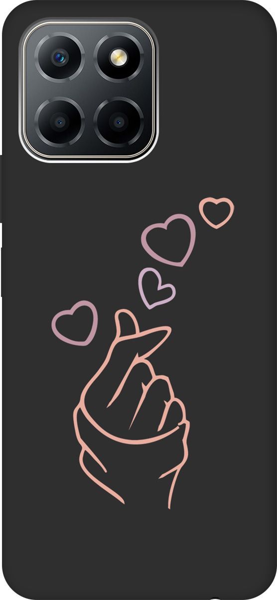 

Чехол на Honor X6/X8 5G с 3D принтом "K-Heart" черный, Черный;розовый, 158180