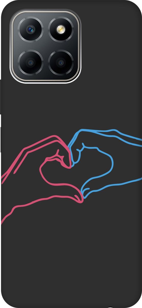 

Чехол на Honor X6/X8 5G с 3D принтом "Fall in Love" черный, Черный;голубой, 158180