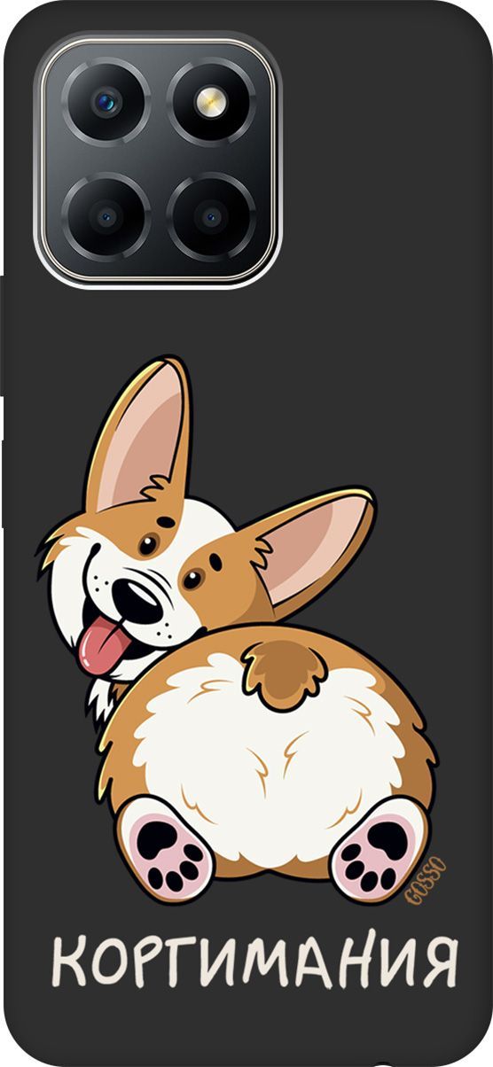 

Чехол на Honor X6/X8 5G с 3D принтом "CorgiMania" черный, Черный;бежевый, 158180